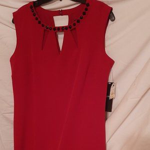 Red crepe sheath dress NWT